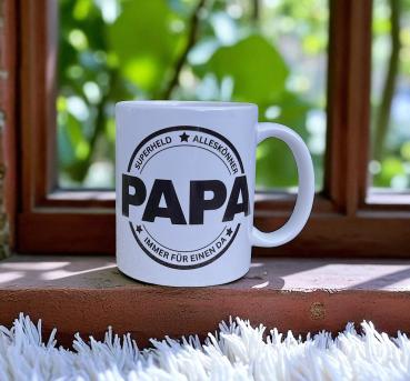 Keramiktasse Papa personalisiert Namenstasse Vatertag Kaffeetasse Kaffeebecher Teetasse - Artikel Nr. 1100061